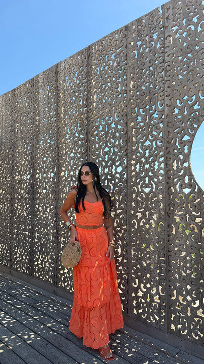 Coordinato pizzo san gallo Kamilah arancio 13357