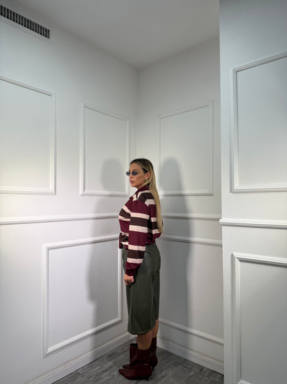 Bermuda in ecopelle Orlando verde oliva 18197