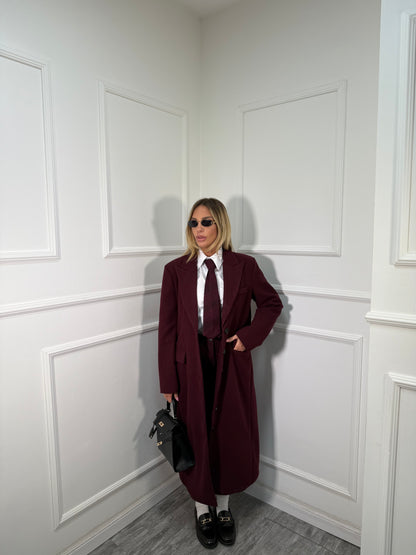 Cappotto lana cotta London bordeaux 88802