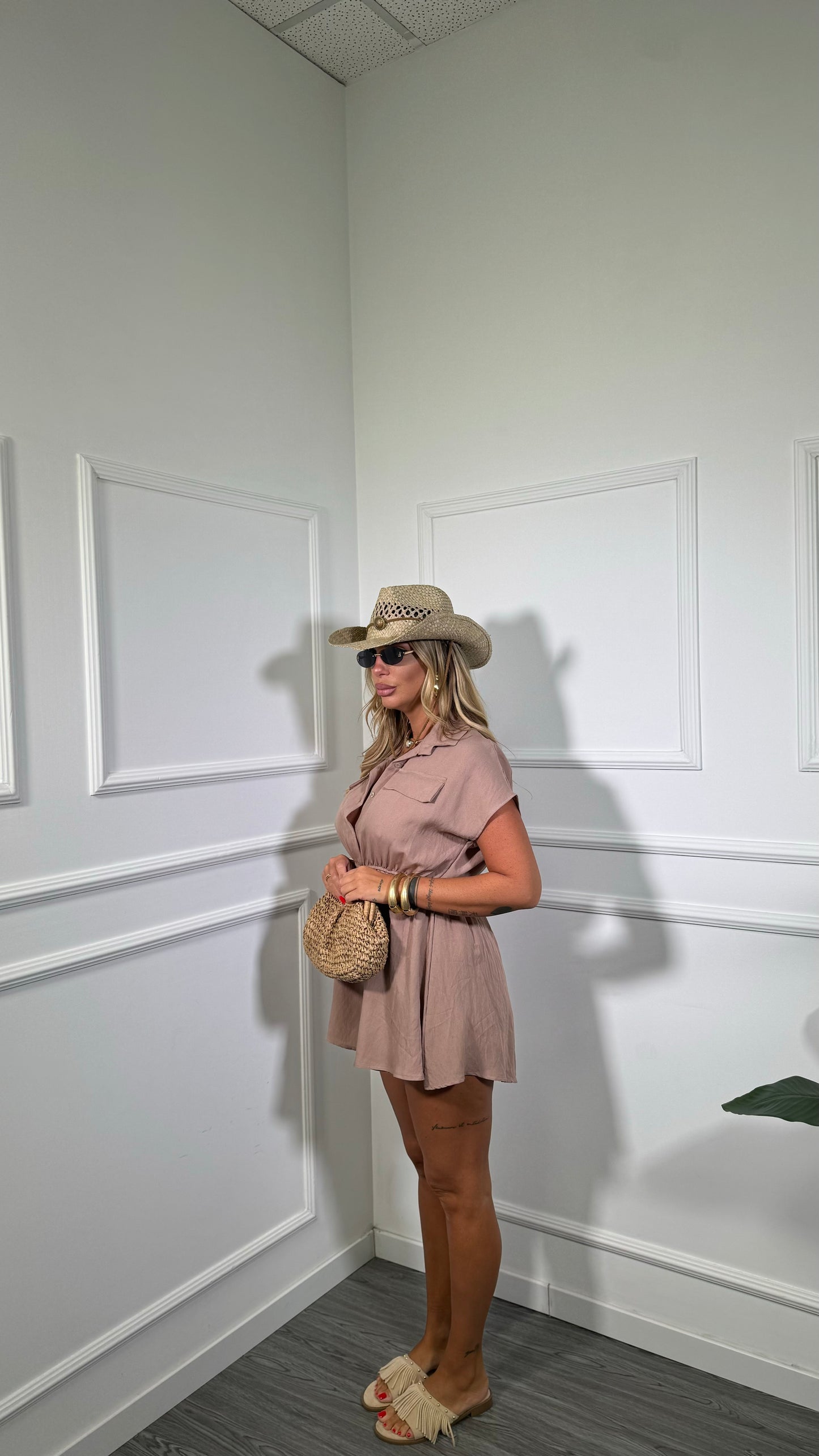 Jumpsuit misto lino Kanatè taupe 66922