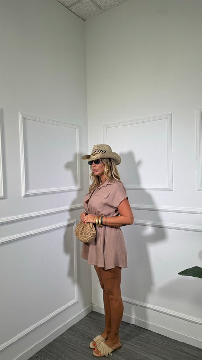 Jumpsuit misto lino Kanatè taupe 66922