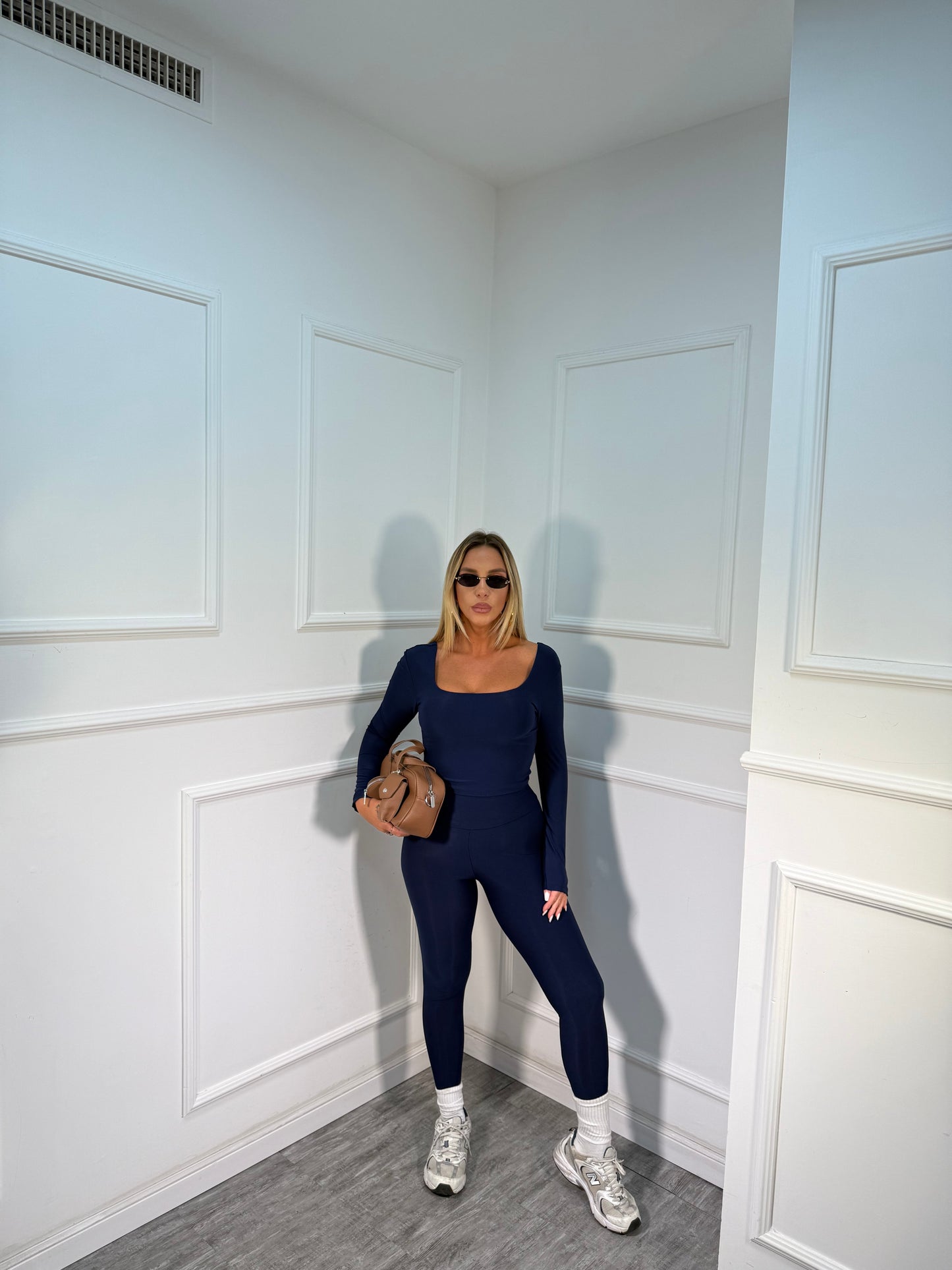 Coordinato in lycra Roxana blu 16377