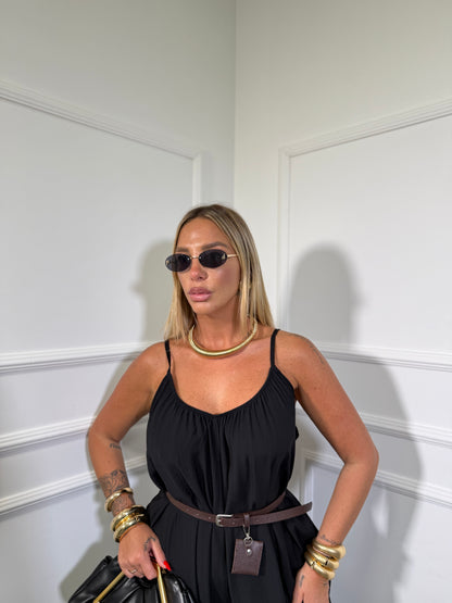 Jumpsuit a sacco in viscosa Belinda nera 5661