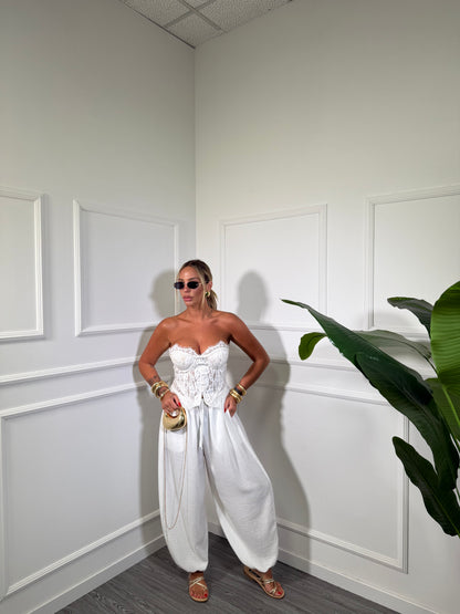 Bustier in pizzo Giselda bianco