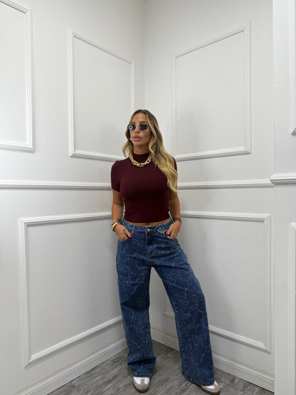 Jeans palazzo Flake lavaggio scuro yw1389