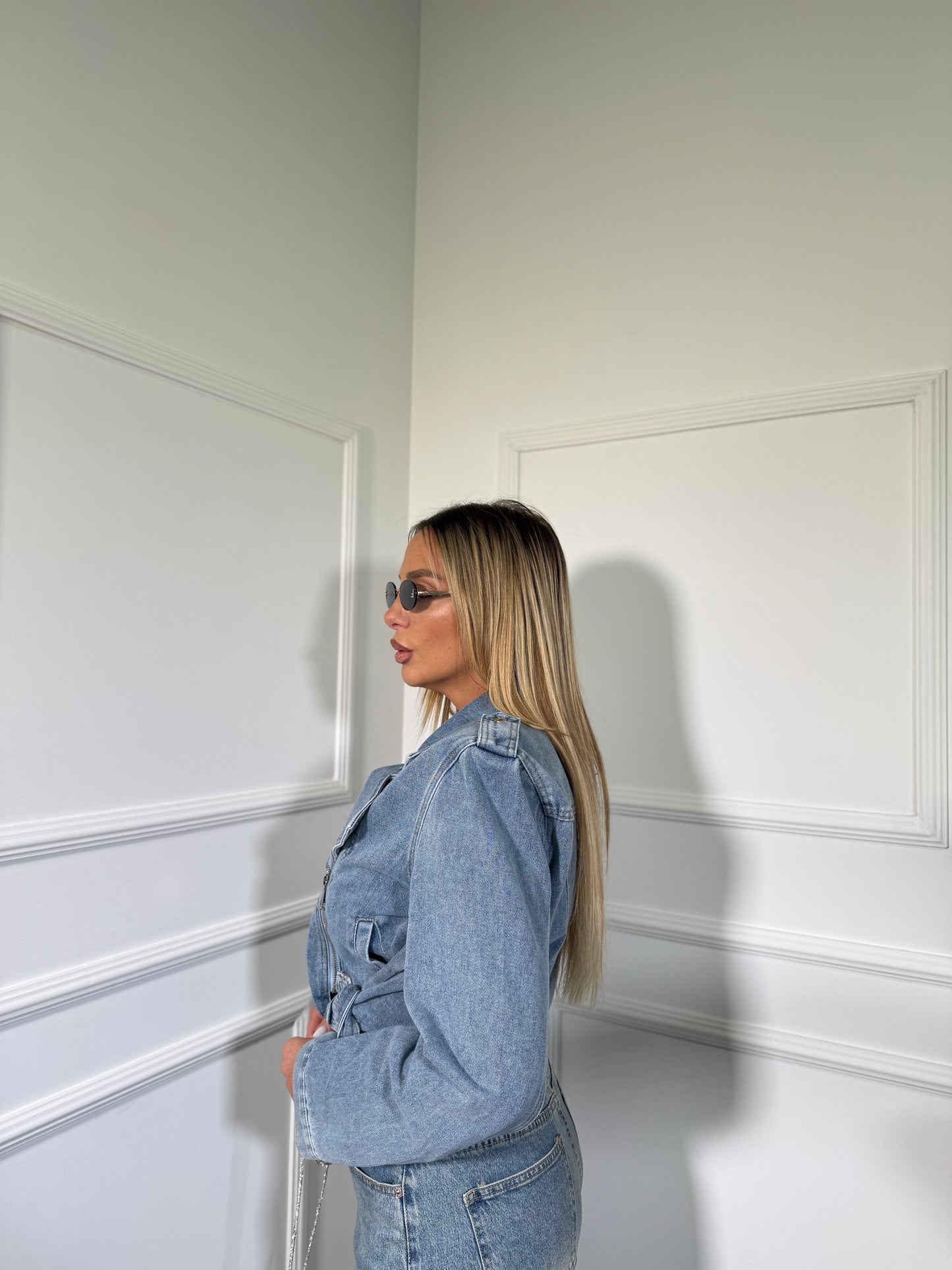 Giacca in denim Vanity lavaggio medio mf2636