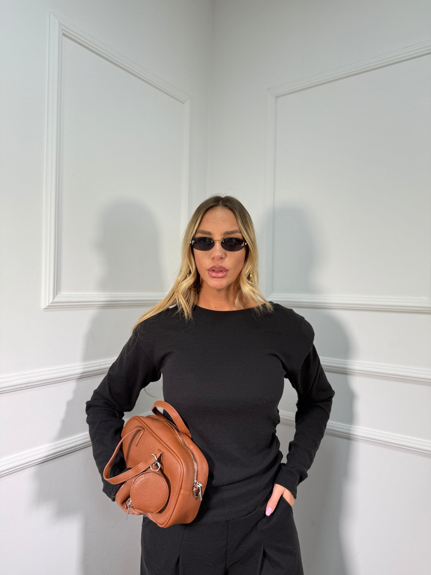 Coordinato in lanetta Cookie nero 21335