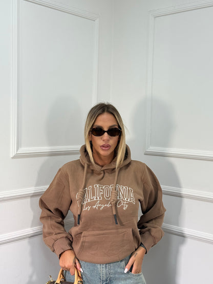 Felpa oversize in pile California camel k3719