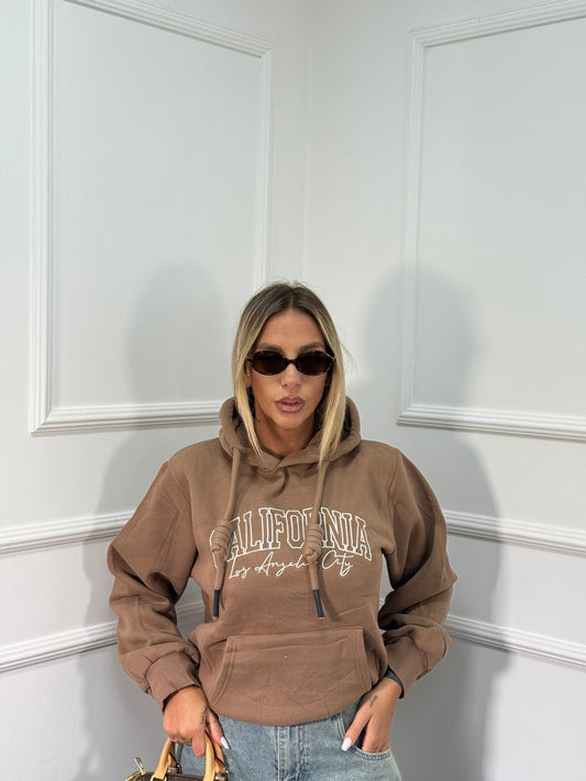 Felpa oversize in pile California camel k3719