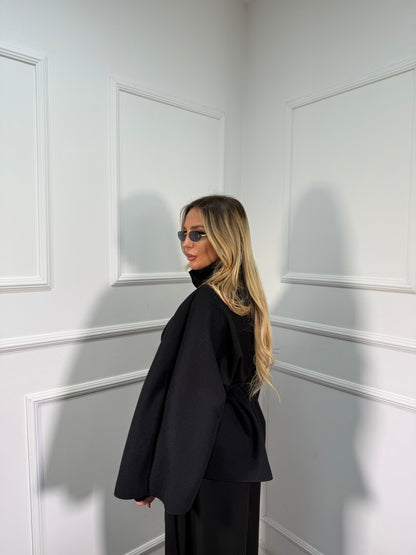 Mantella cappotto Georgette nero 25978