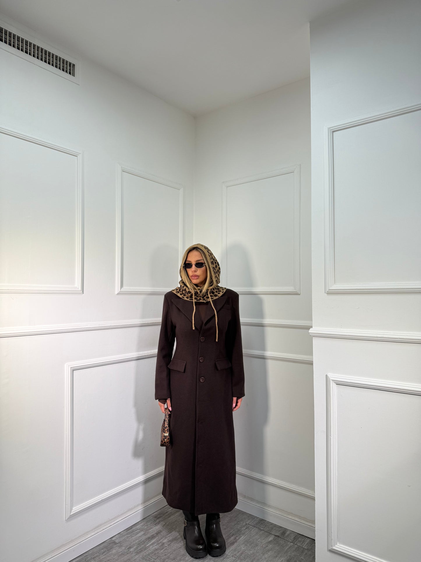 Cappotto in panno avvitato Erin cioccolato 5928