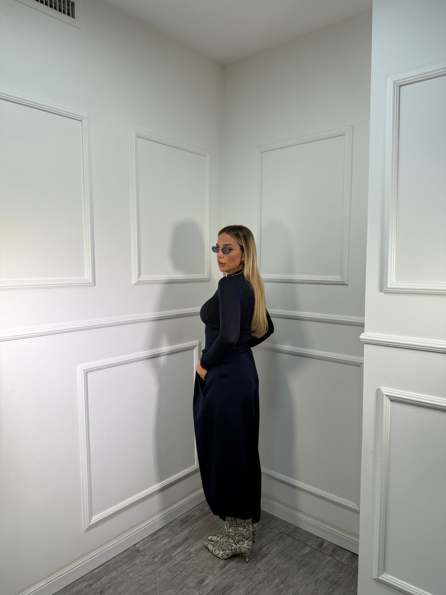 Pantaloni baggy balloon blu m16085