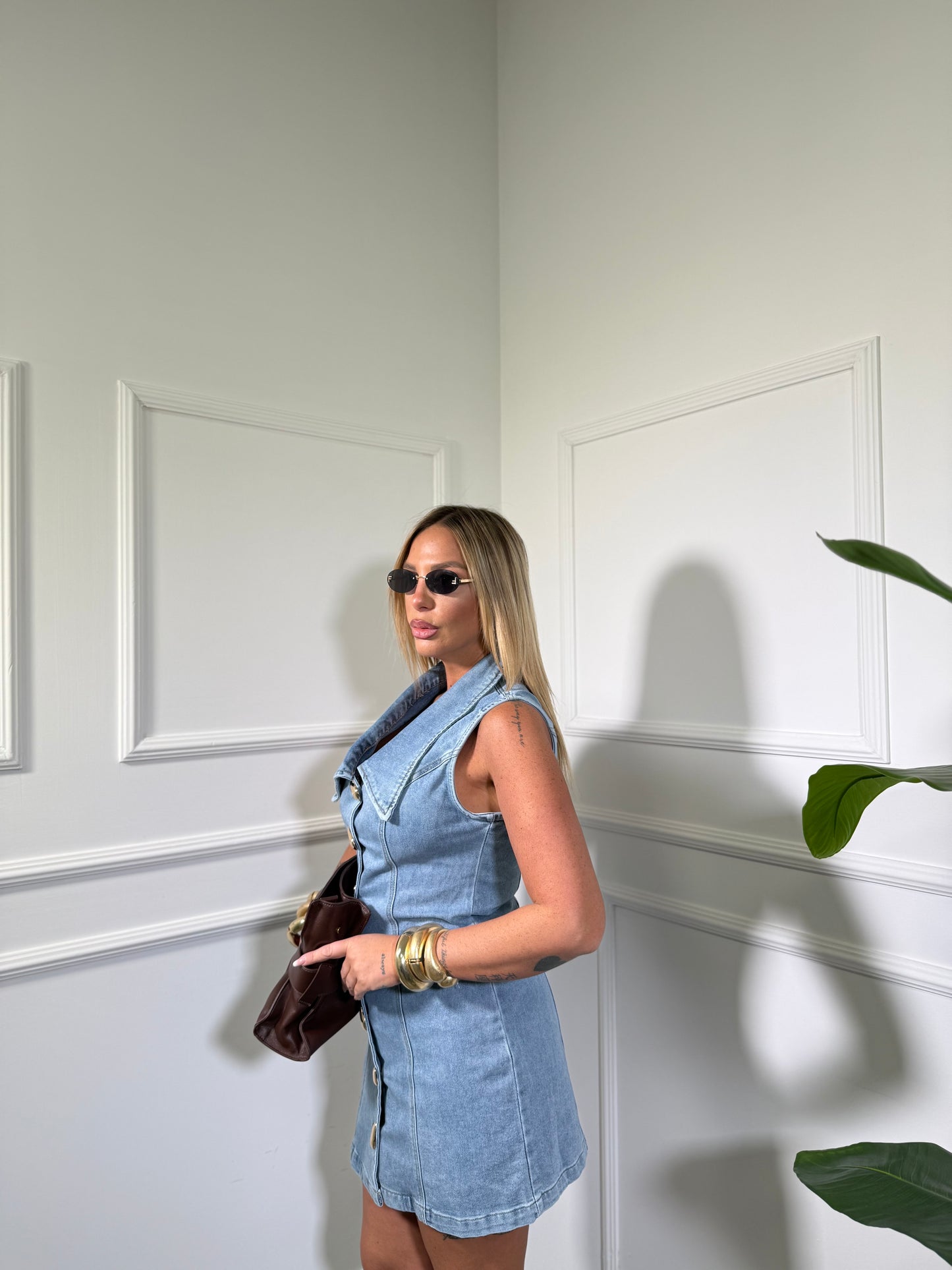 Abito in denim lavaggio chiaro Seline 2770