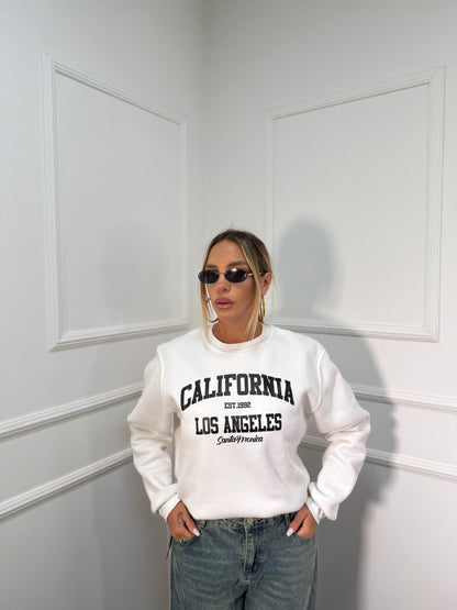 Felpa in pile Santa Monica bianca 36410