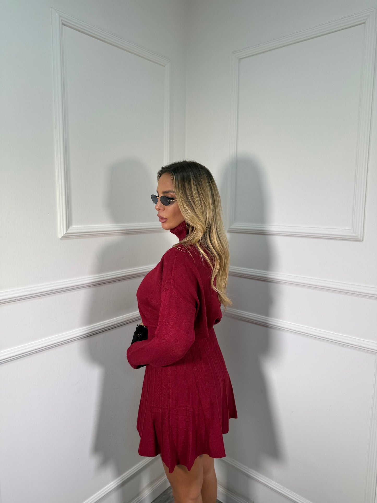 Coordinato lana rasata Paris bordeaux G153