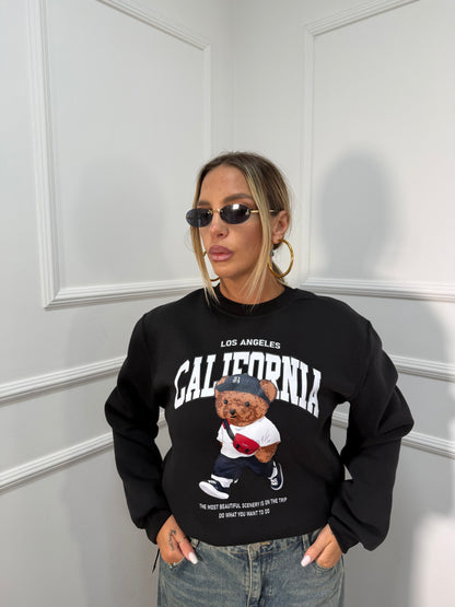 Felpa in pile Teddy nera 36410