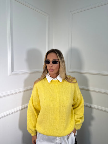 Pullover lana cotta Marshmallow giallo a2412