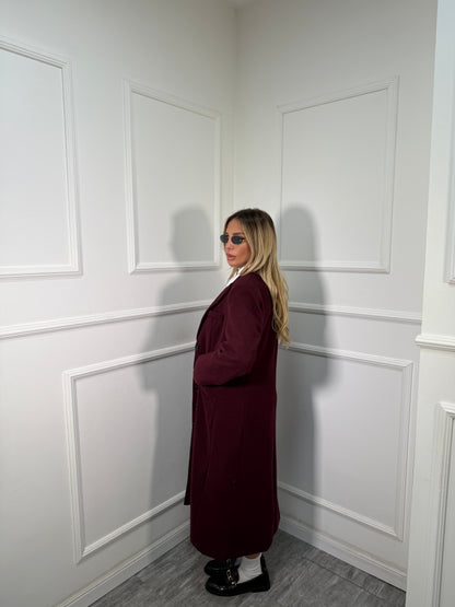 Cappotto lana cotta London bordeaux 88802