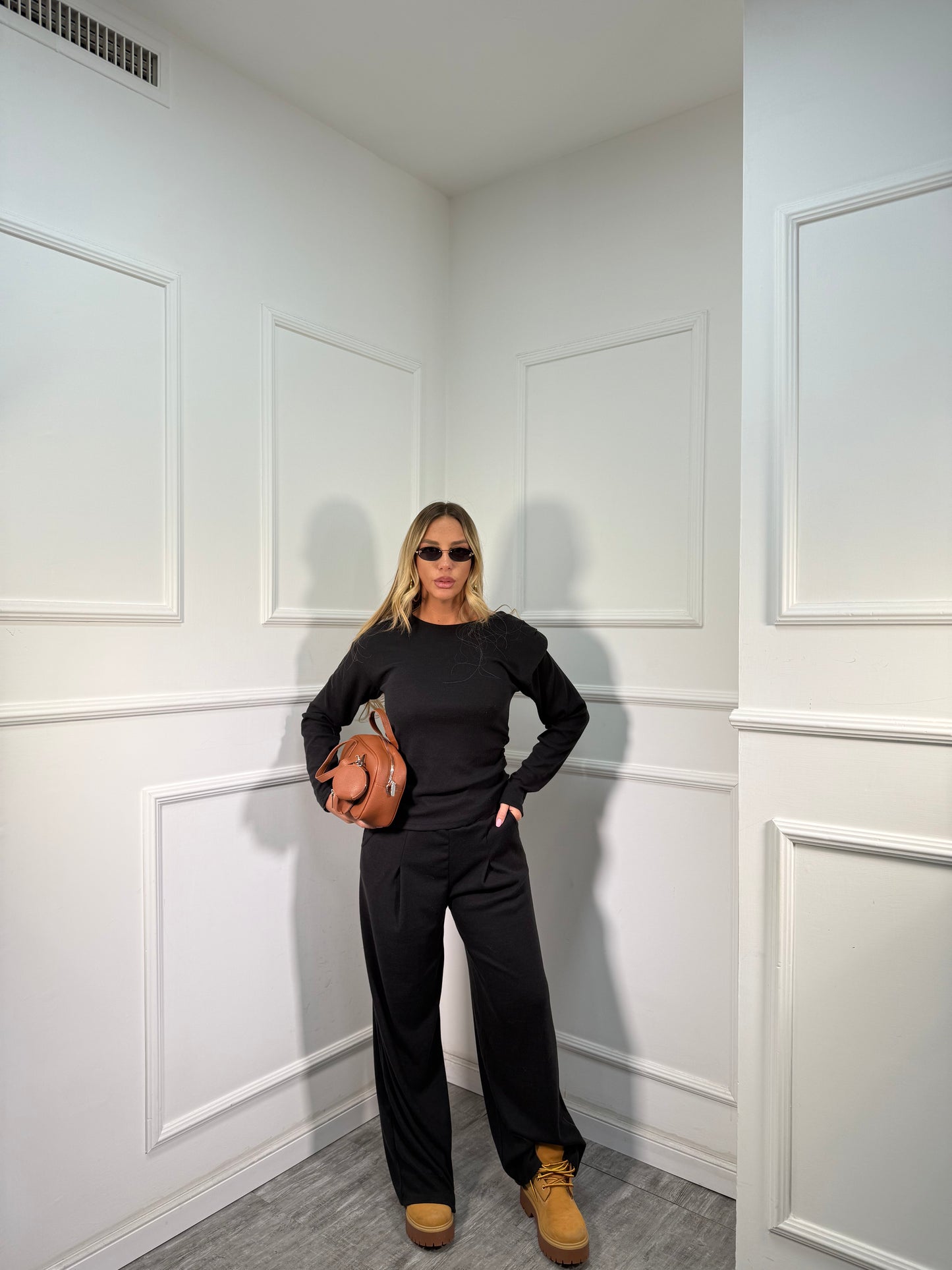 Coordinato in lanetta Cookie nero 21335