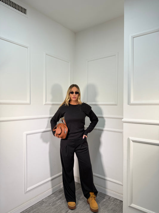 Coordinato in lanetta Cookie nero 21335