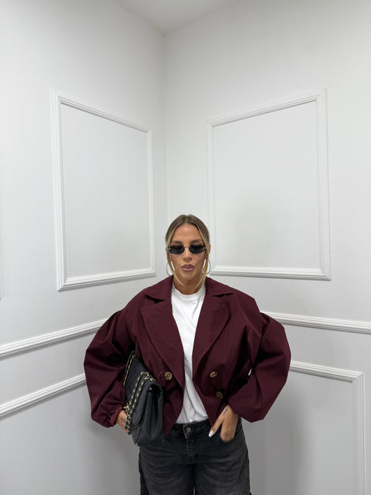 Trench crop Curvy Viral bordeaux 485