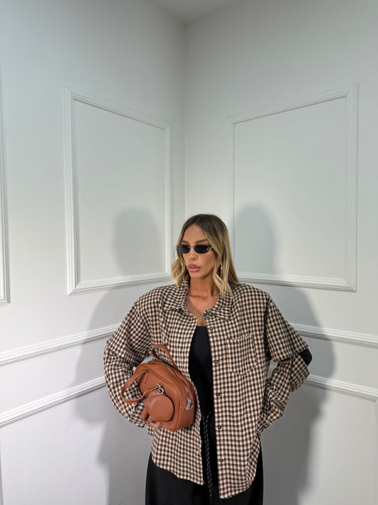 Camicia a quadretti in flanella con spalline e manicotti by justwest