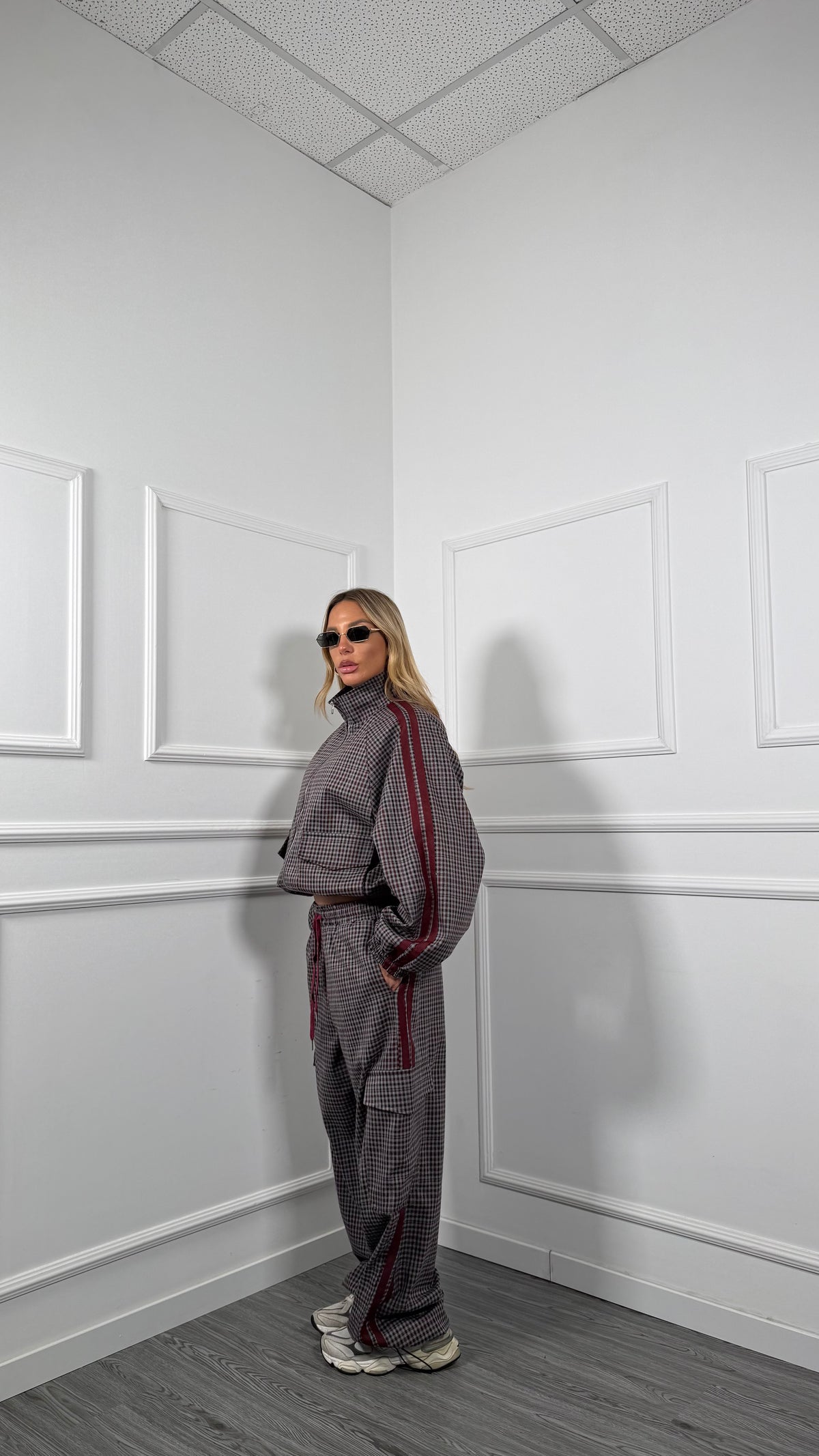 Coordinato flanella a quadretti by lumina grigio/bordeaux