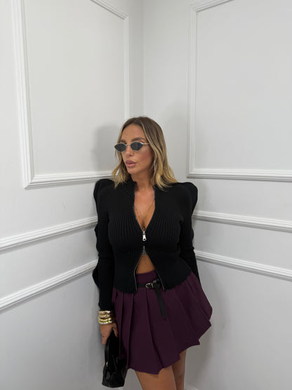 Mini gonna a pieghe Piccadilly prugna 943402