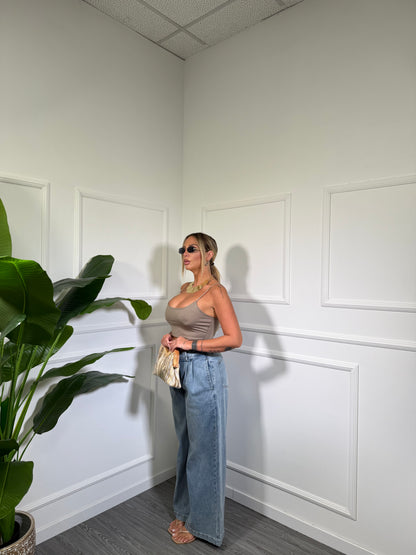 Jeans palazzo lavaggio chiaro Claren fx5172
