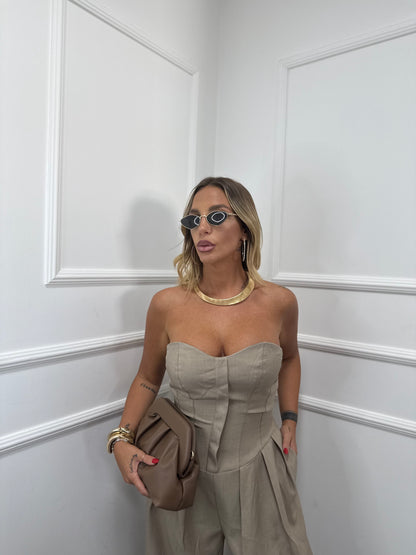 Jumpsuit palazzo Carrie sabbia my58383