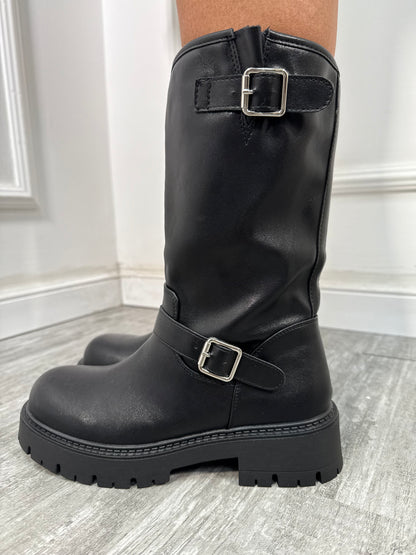 Stivale in ecopelle Davinson nero HJ908