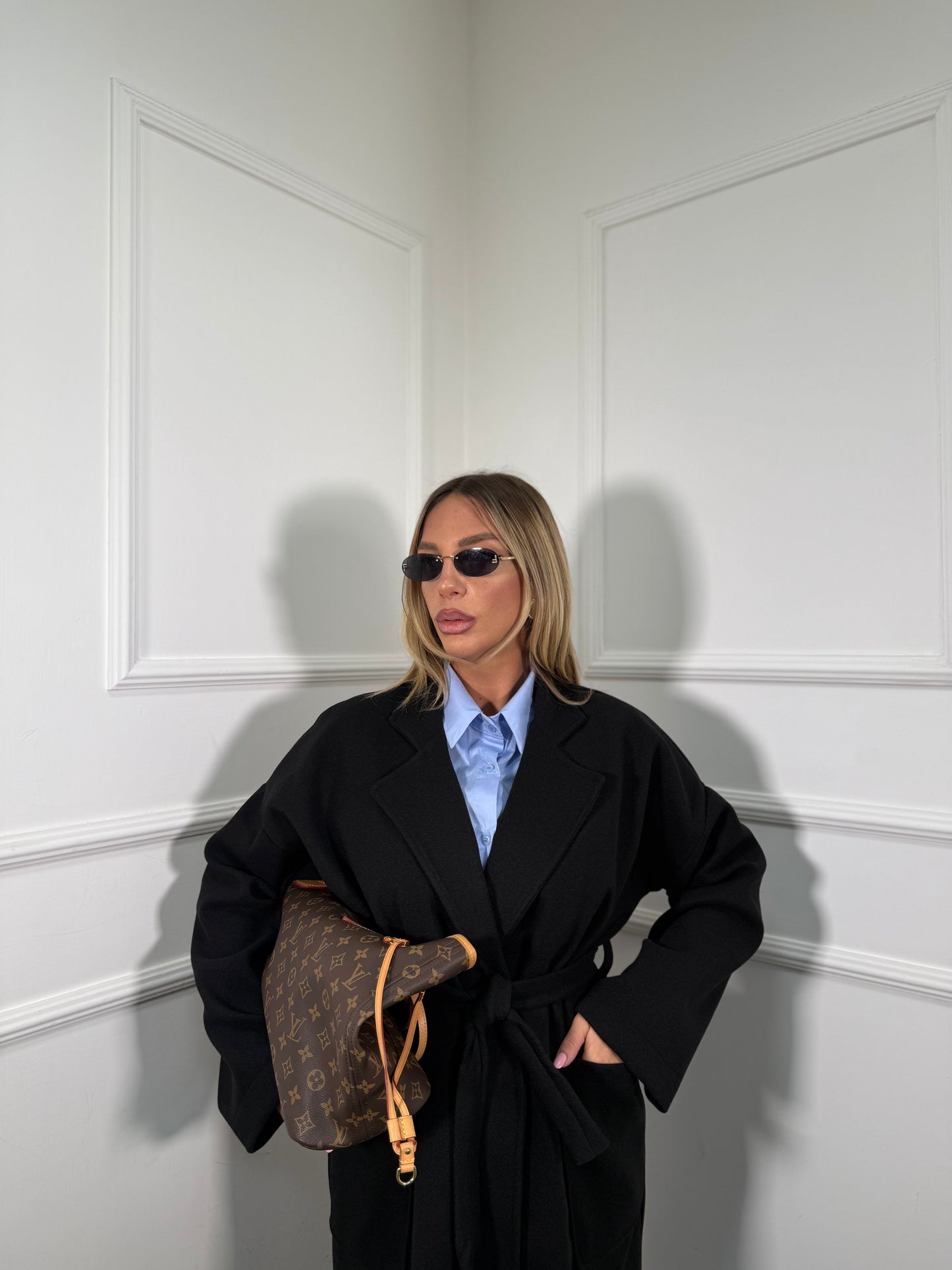 Cappotto in panno Bruxelles nero 22623