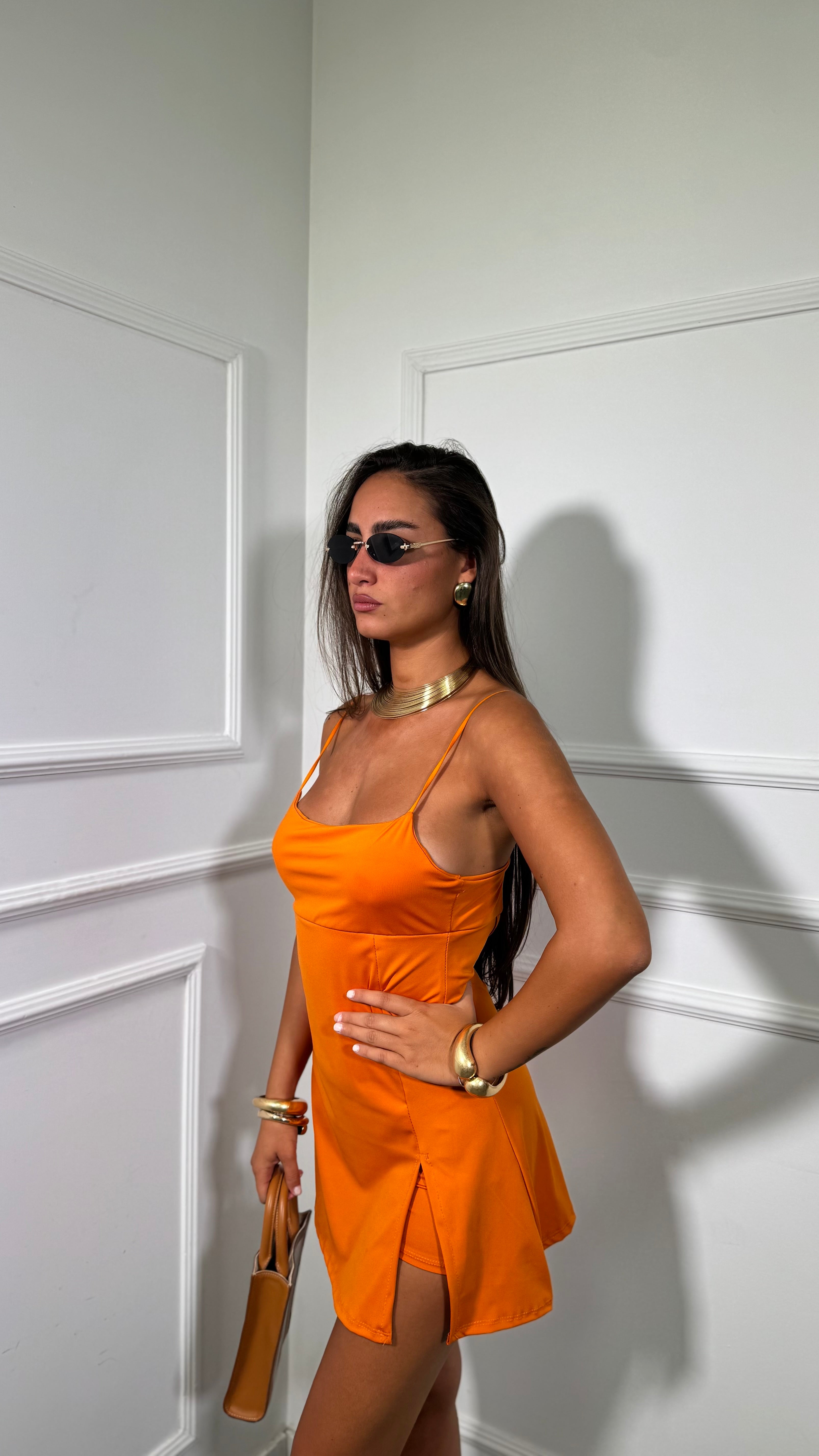 Jumpsuit in lycra Suamy arancione
