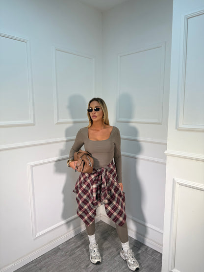 Coordinato in lycra Roxana taupe 16377