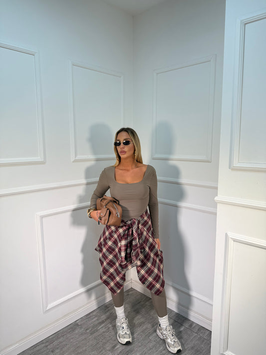 Coordinato in lycra Roxana taupe 16377