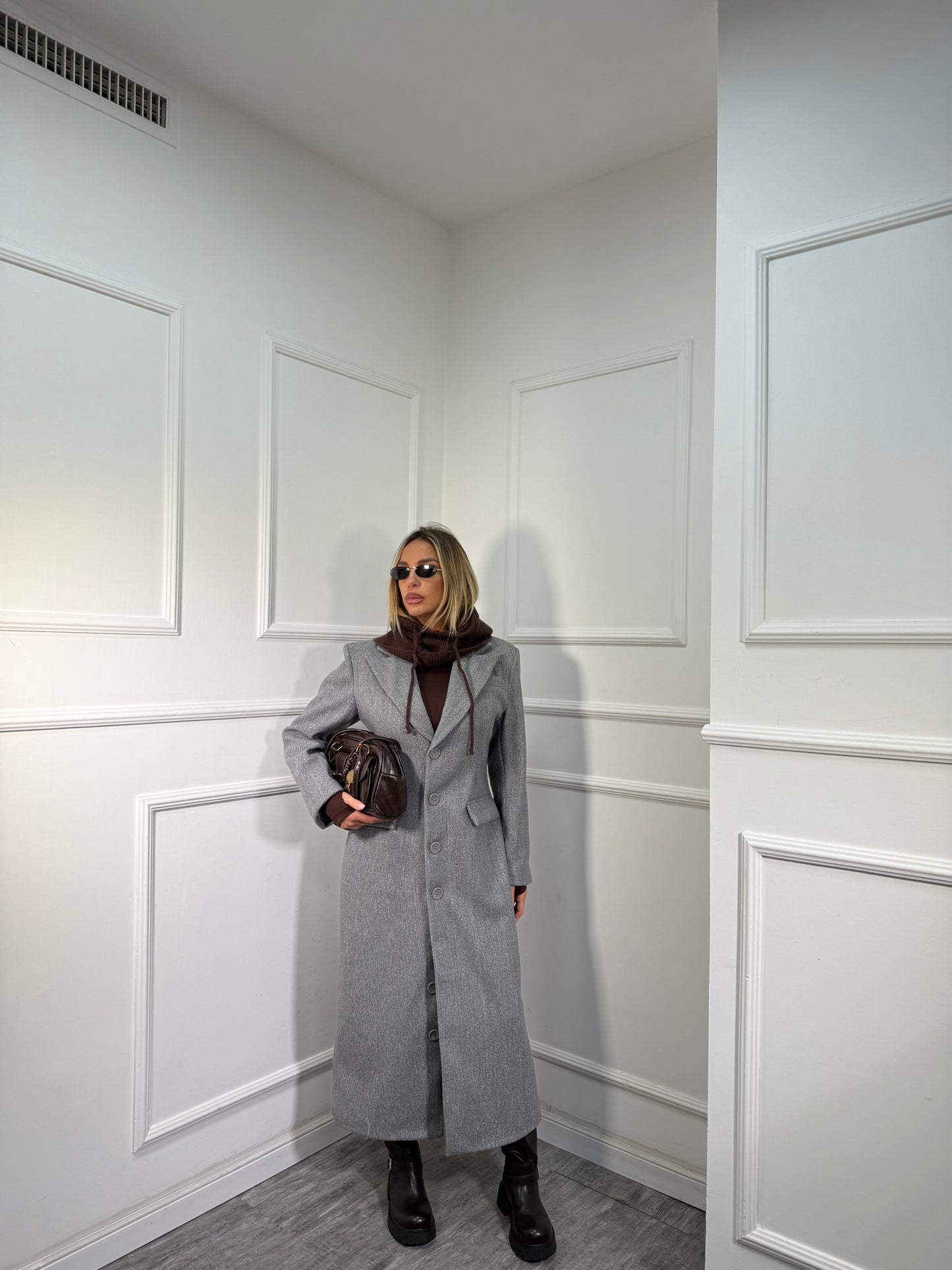 Cappotto in panno avvitato Erin grigio 5928