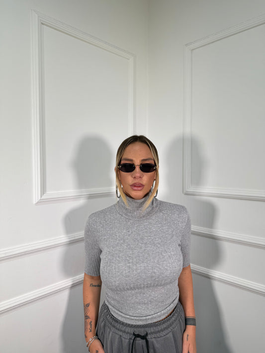 Maglioncino costine collo alto Work grigio 5257