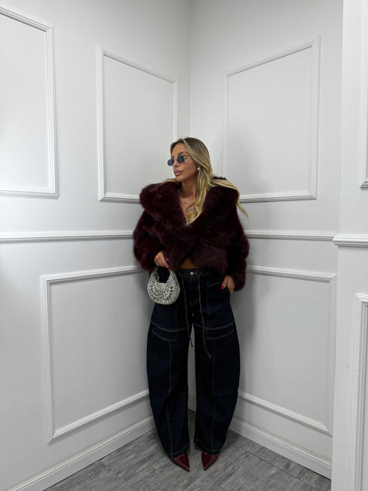 Jeans palazzo balloon con coulisse in vita lavaggio zero f32177