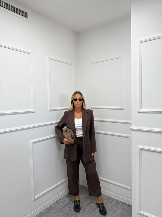 Tailleur curvy Business dalla 46/52 cioccolato m12232