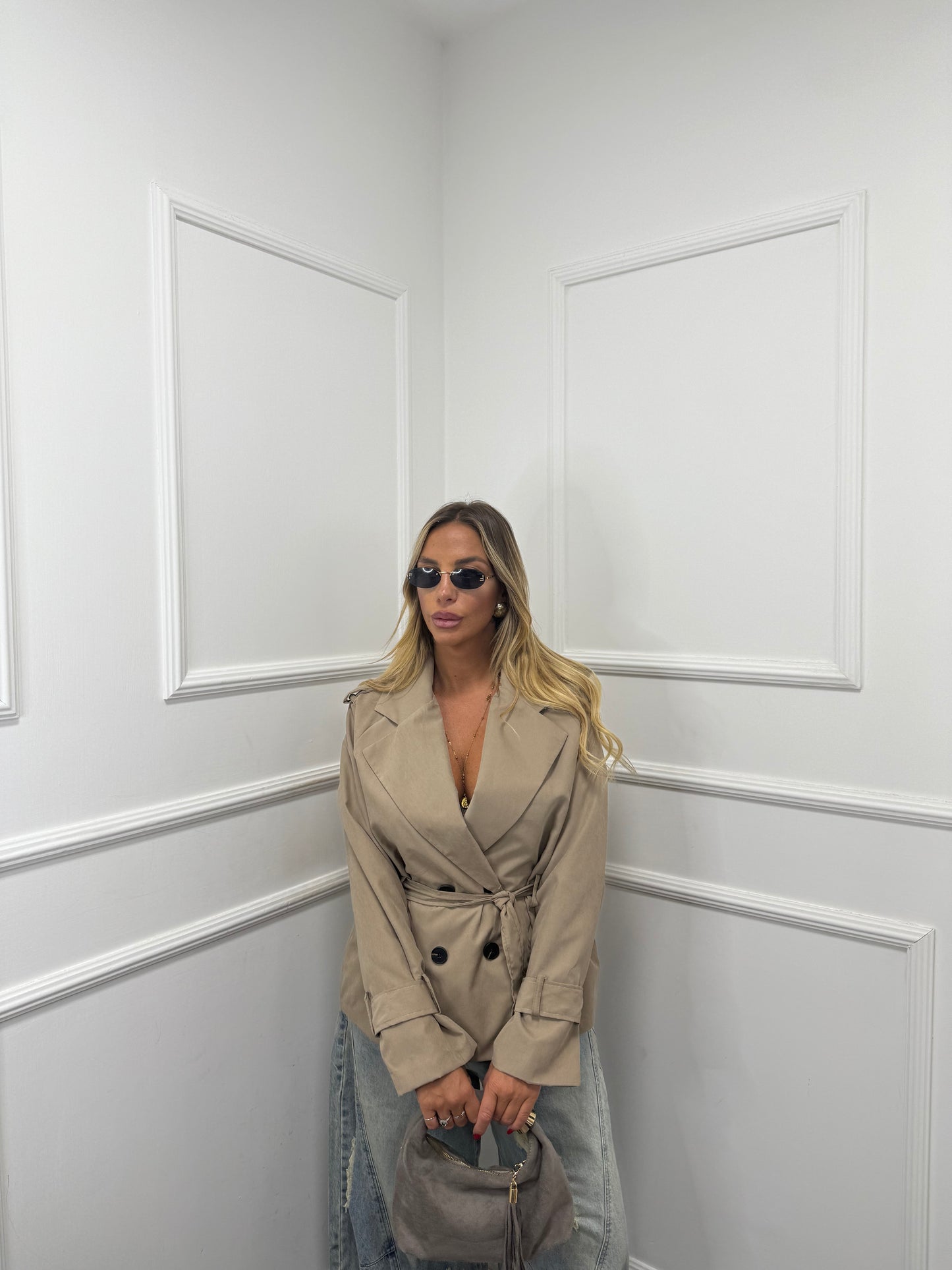 Trench con fusciacca Daisy Camel m13348
