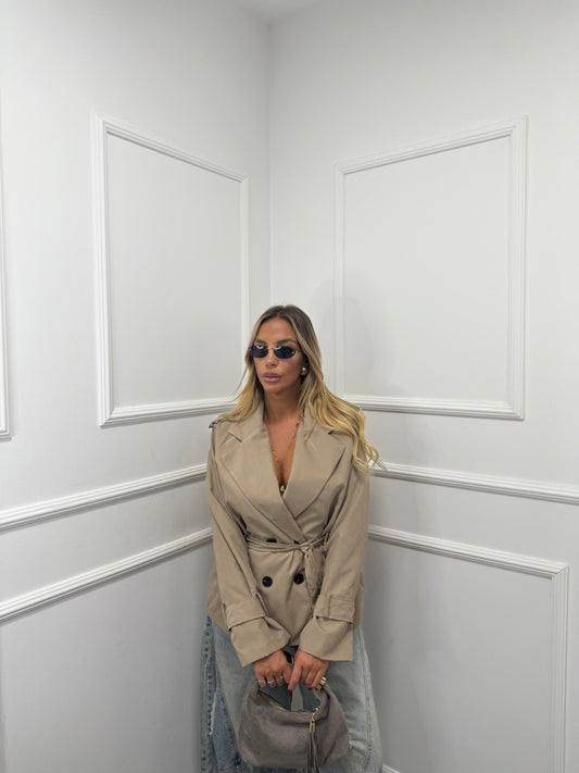 Trench con fusciacca Daisy Camel m13348