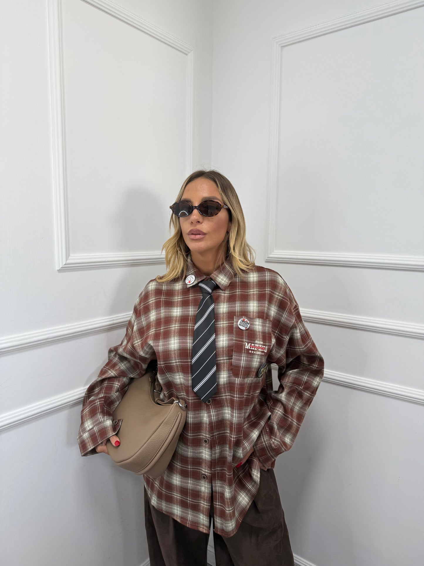 Camicia in flanella oversize a quadri Harry mc927