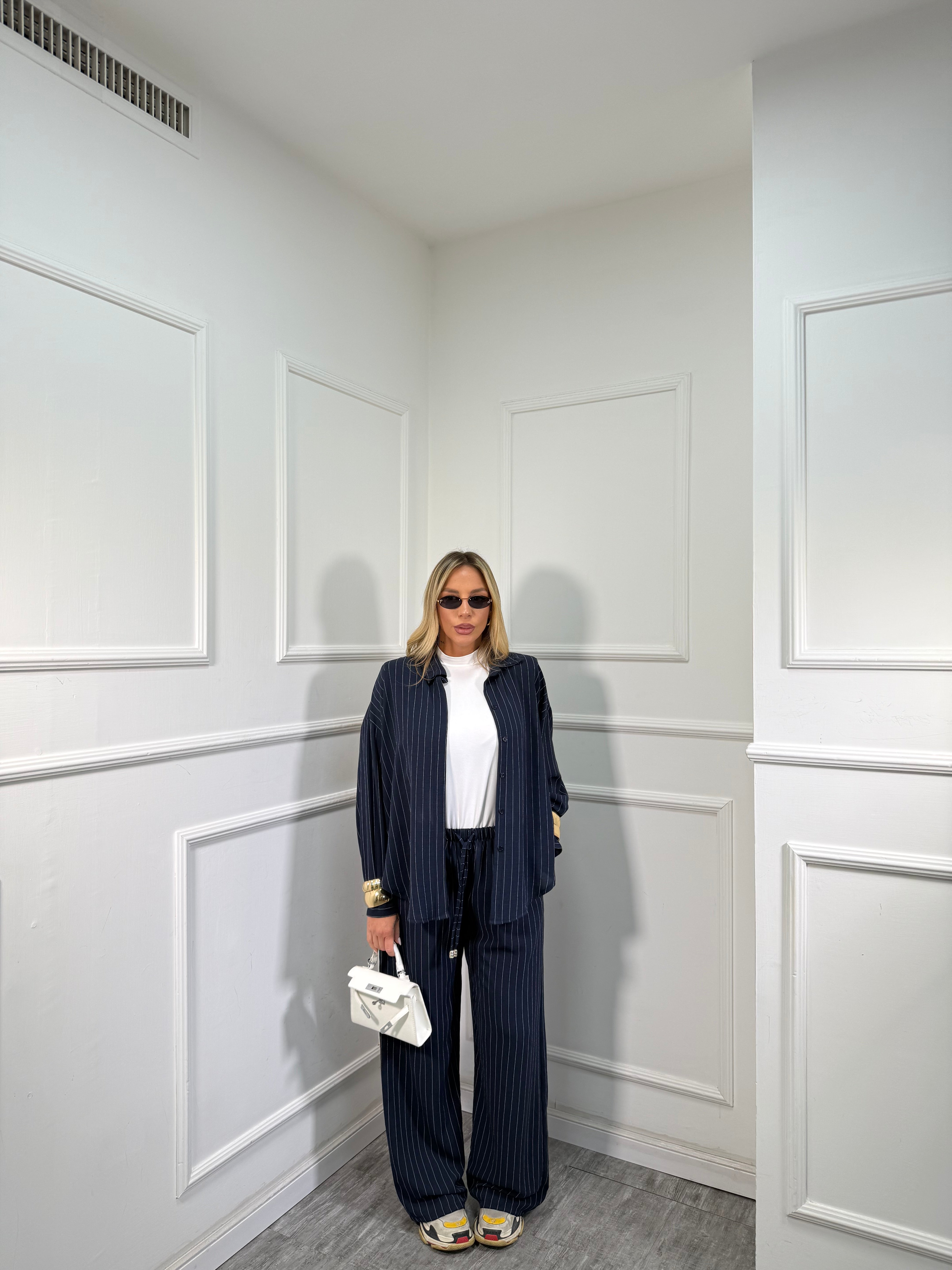 Coordinato gessato Seattle (vari colori) 25003