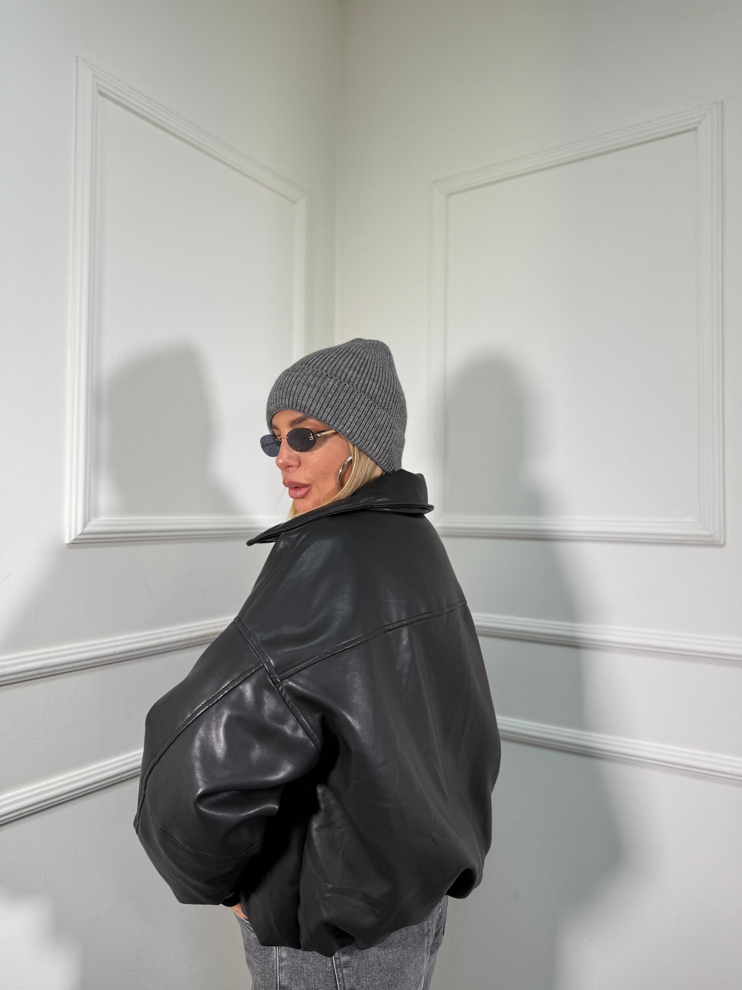 Bomber balloon ecopelle Darlying premium quality nero 8931