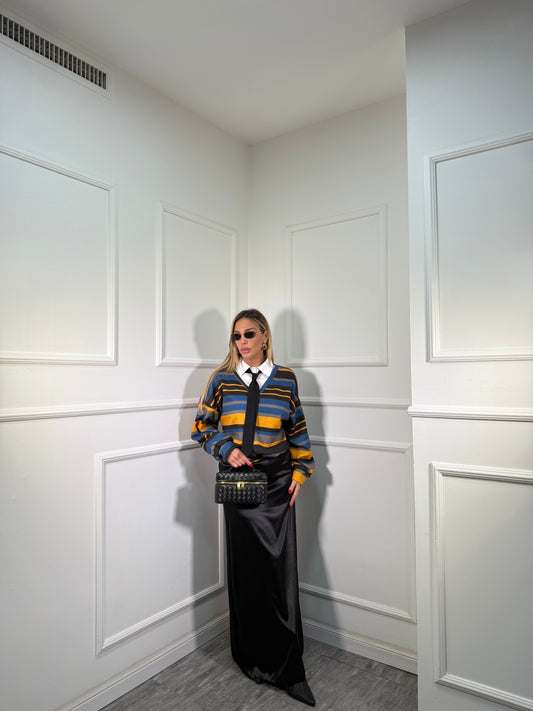 Longuette in satin Charlotte nera