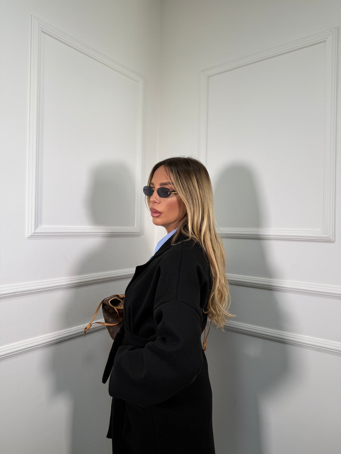 Cappotto in panno Bruxelles nero 22623