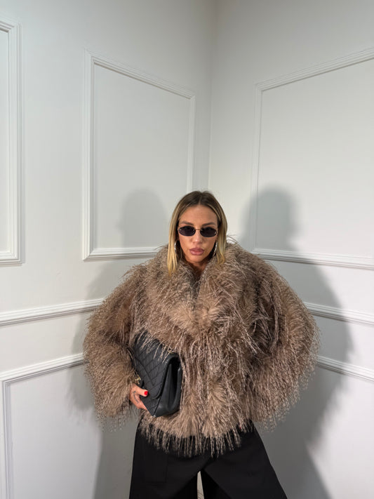 Ecofur effetto piumato Neve nocciola mfy2523