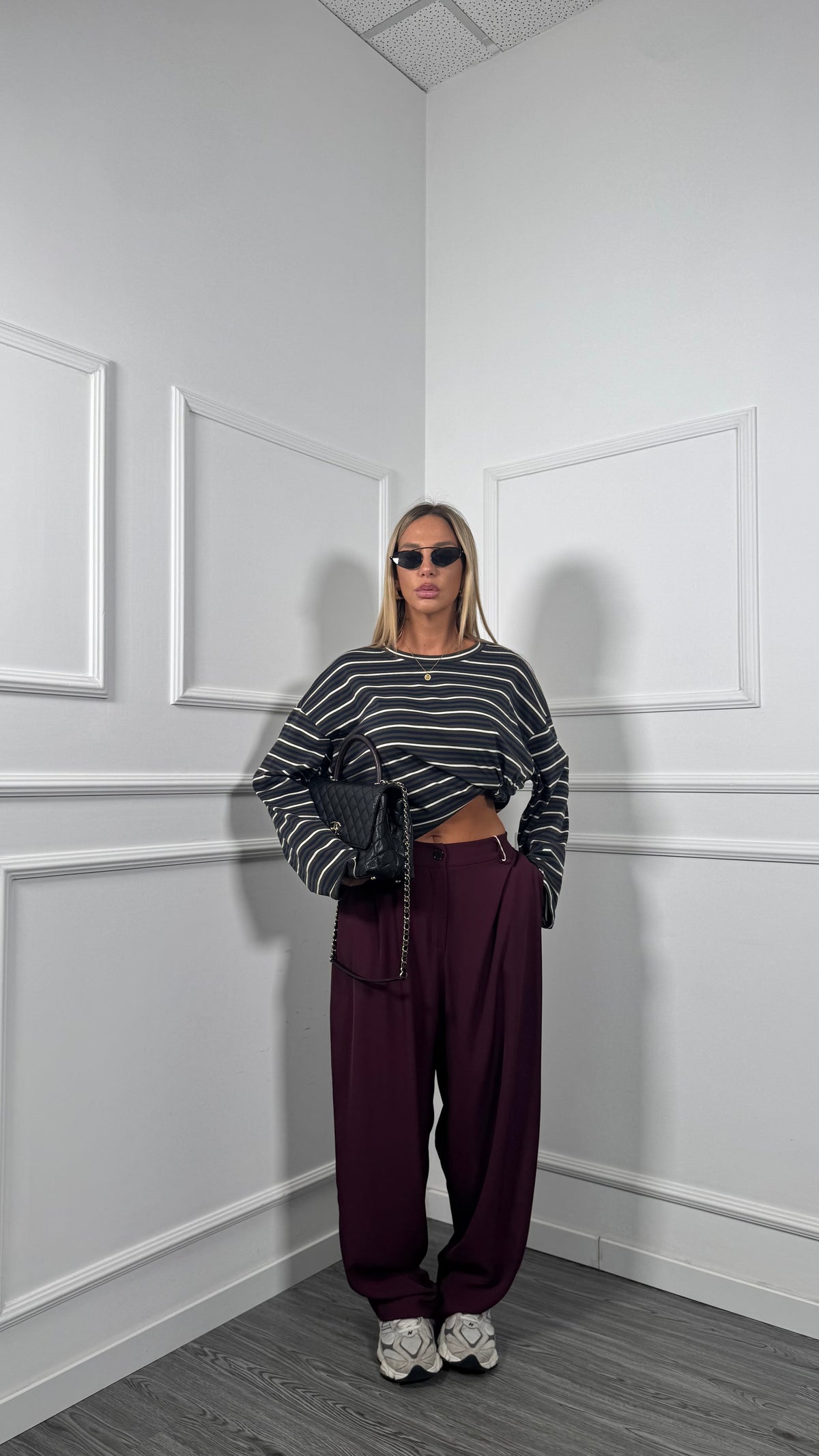 Pantaloni palazzo Curvy Living bordeaux 261022