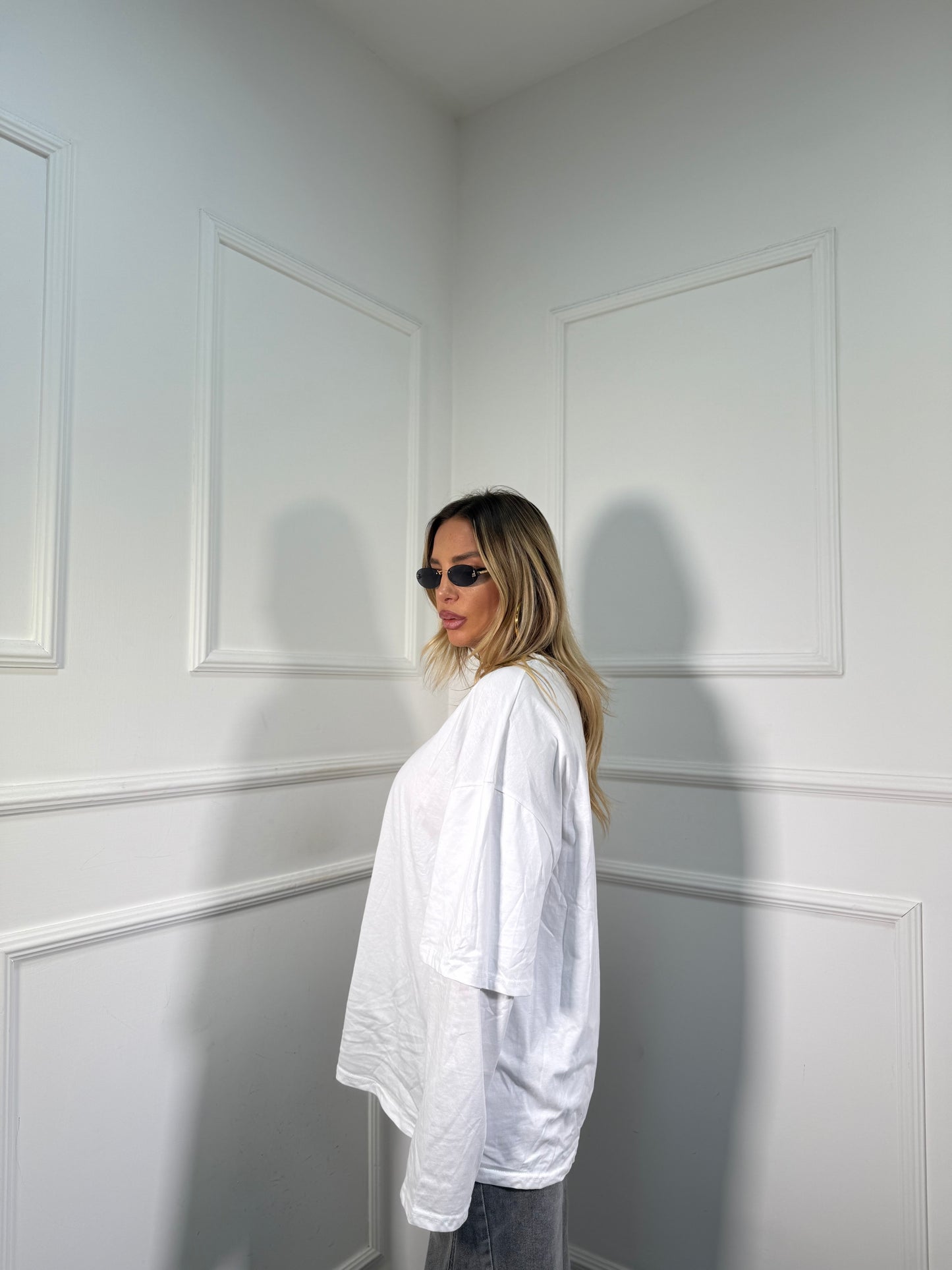 Shirt in cotone oversize Tresor bianca a63992