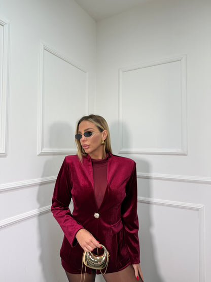 Tailleur in velluto Lusy bordeaux 45058/059